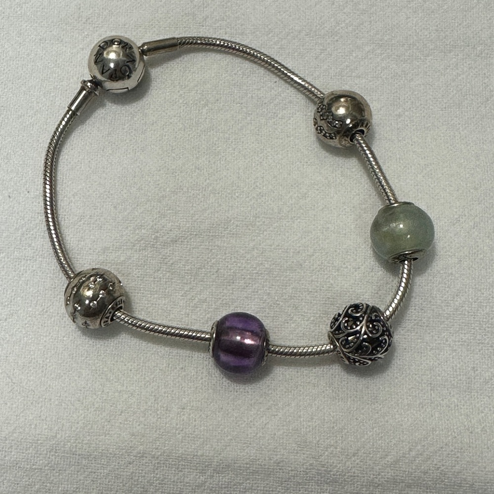 Retired Pandora Essence bracelet & 5 charms